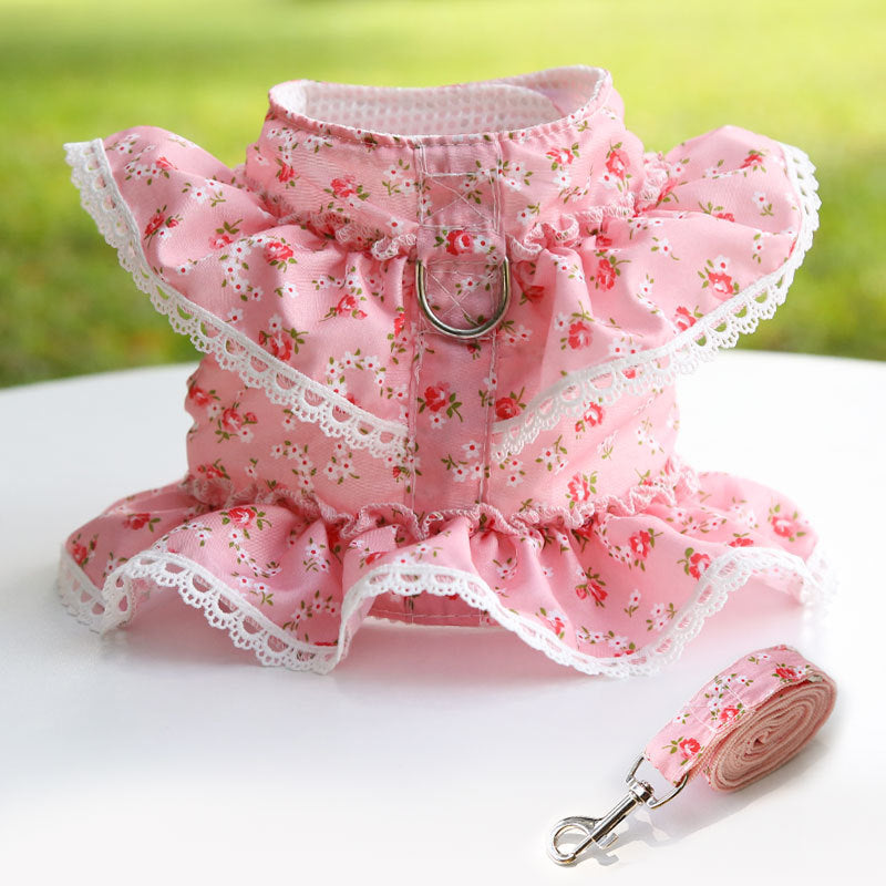 Dogs Cats Pets Clothes Chest Straps Traction Ropes Lace Teddy Bears Spring Summer Autumn Dog Rope Supplies