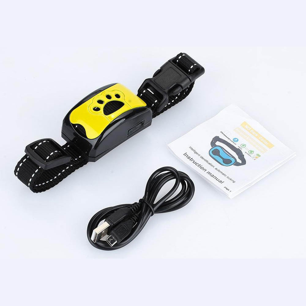 Waterproof Pet Dog Anti Bark Collar Control Train USB Rechargeable Stop Barking Pet Dog Waterproof Ultrasonic Training Collars