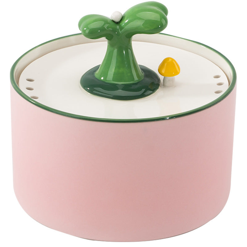 Cat Electric USB Ceramic Water Dispenser Mobile Automatic Water Dispenser Circulating Water Bowl Pet Supplies