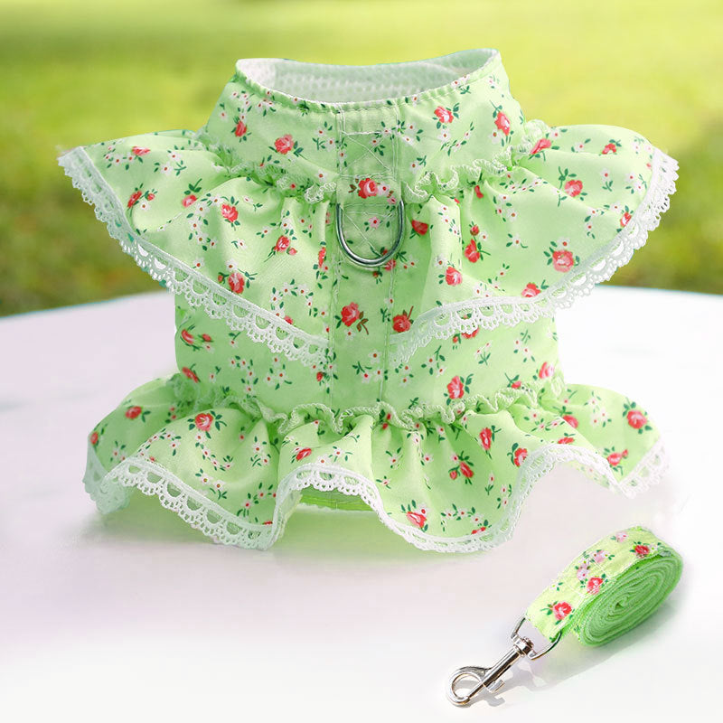 Dogs Cats Pets Clothes Chest Straps Traction Ropes Lace Teddy Bears Spring Summer Autumn Dog Rope Supplies